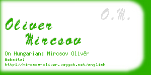 oliver mircsov business card